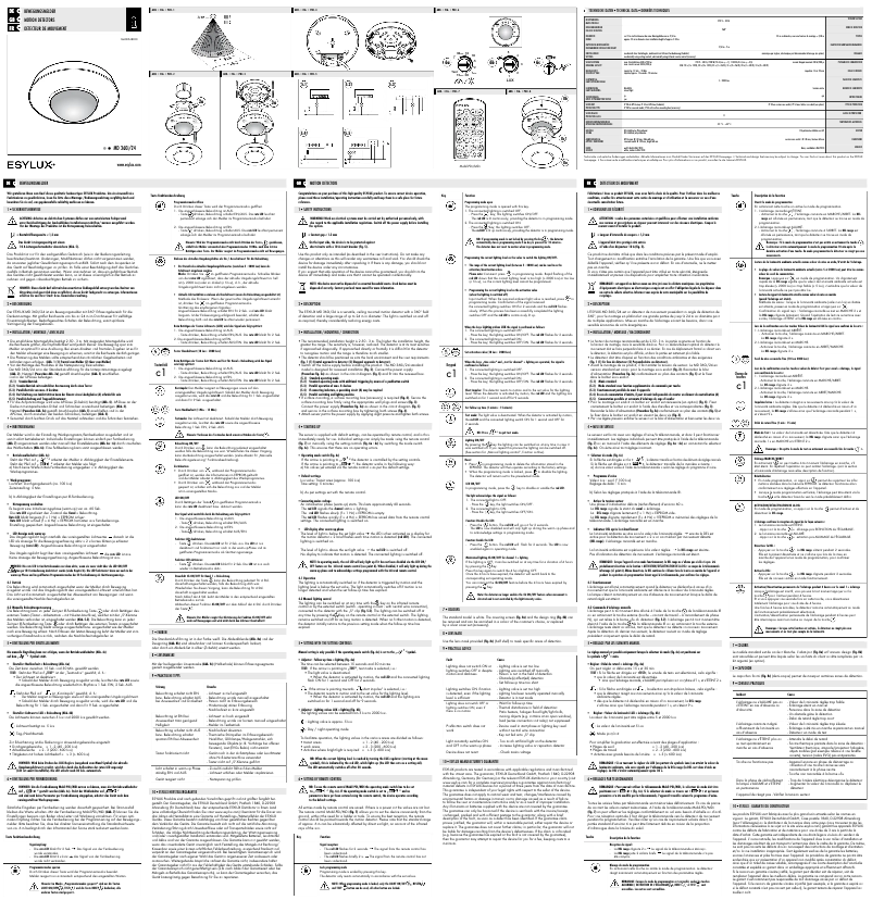 Page n°1 - Manuel utilisateur Esylux MD 360i/24