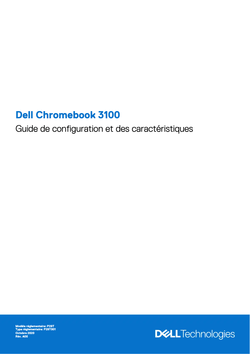 Page n°1 - Guide d'installation Dell Chromebook 3100