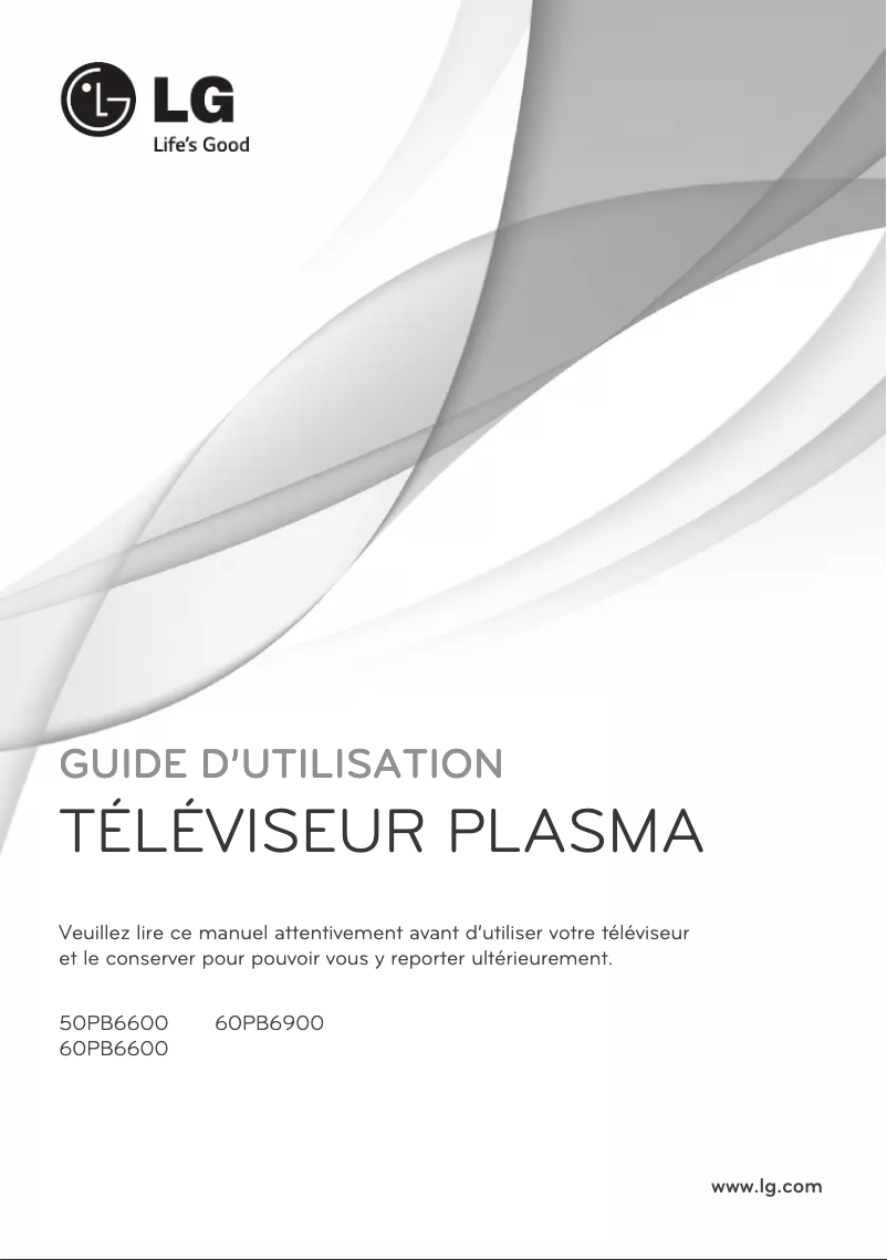 Page 1 de la notice Manuel utilisateur LG 60PB6600