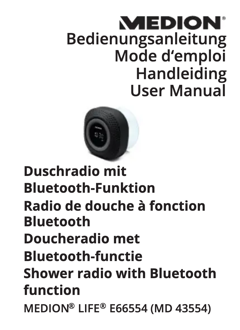 Page 1 de la notice Manuel utilisateur Medion LIFE E66554 (MD 43554)
