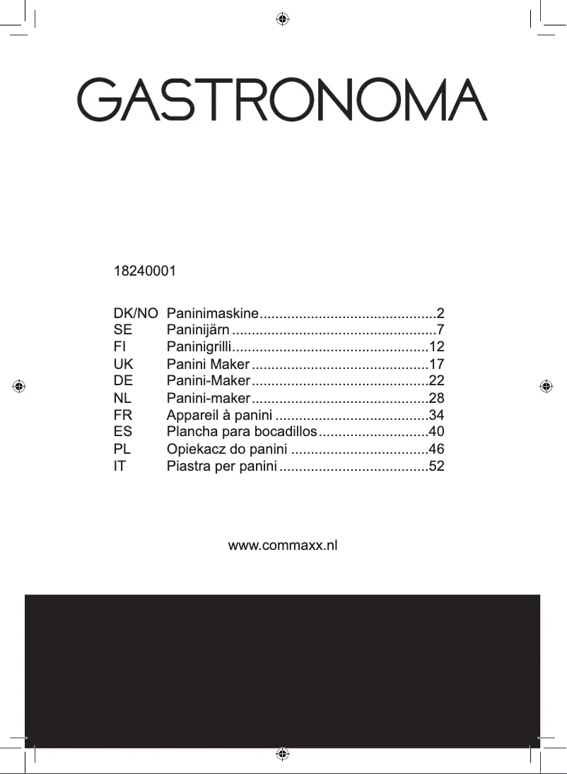 Imagen de la primera página del manual del dispositivo 18240001