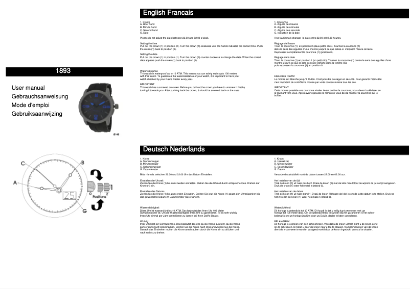 Page 1 de la notice Manuel utilisateur Davis 1893