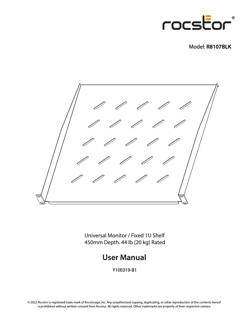Page n°1 - Manuel utilisateur Rocstor R8107BLK