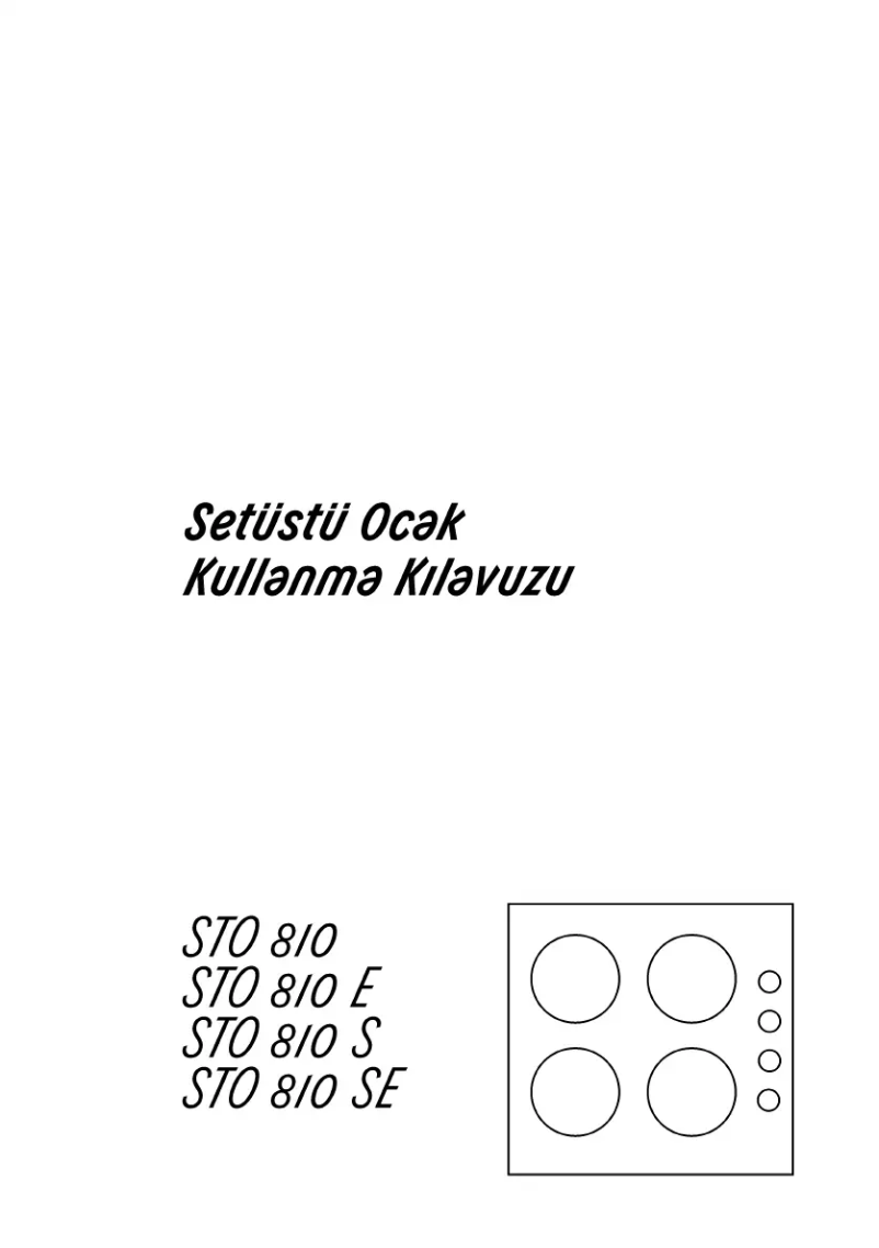 Page n°1 - Manuel utilisateur Arçelik STO 810 E