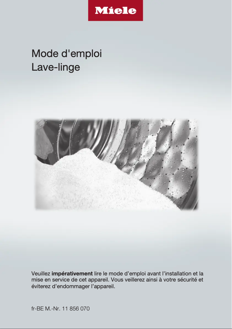 Page n°1 - Manuel utilisateur Miele WWH 860 WCS