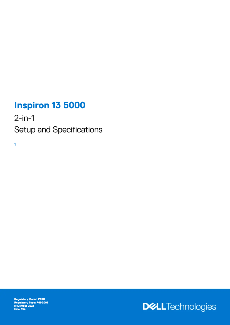 Page 1 de la notice Manuel utilisateur Dell Inspiron 13 5368