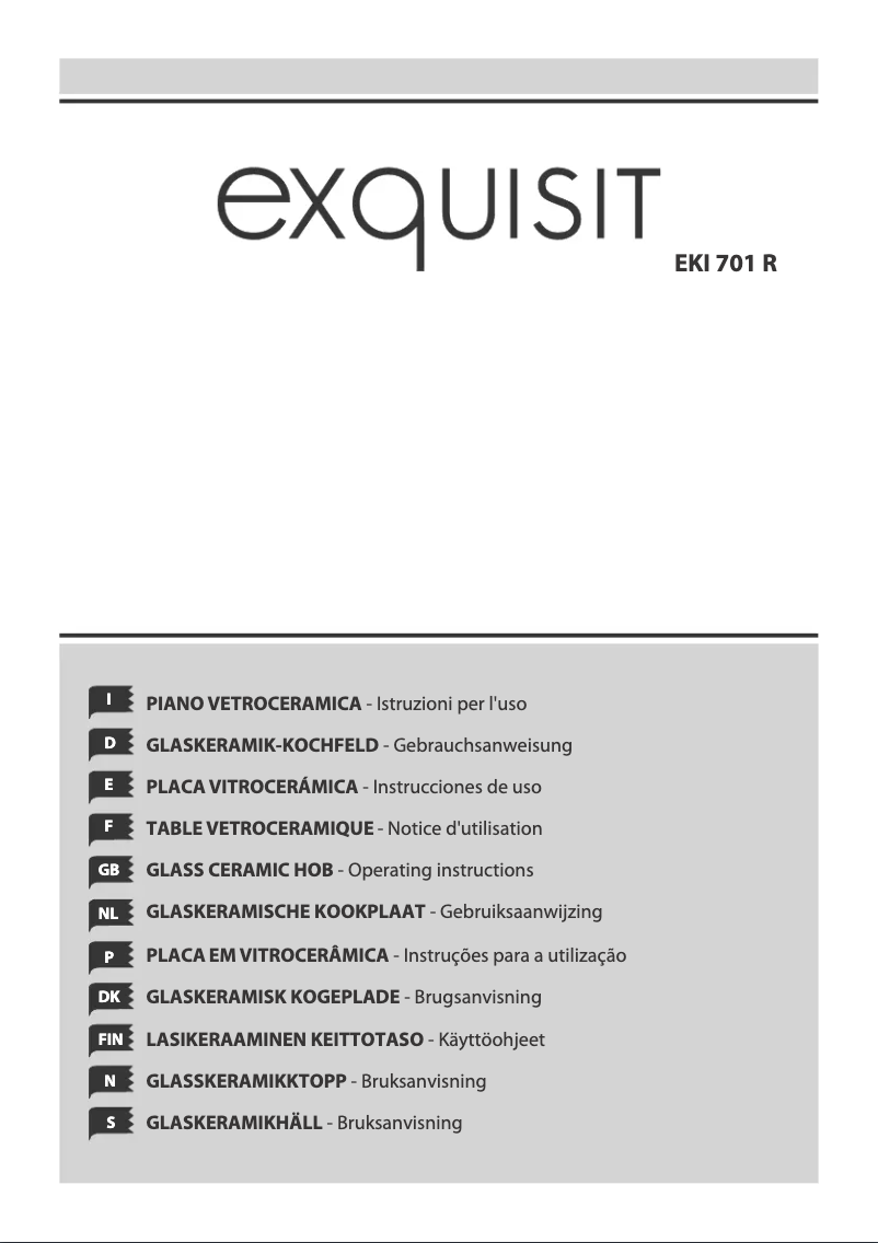 Page 1 de la notice Manuel utilisateur Exquisit EKI 701 R