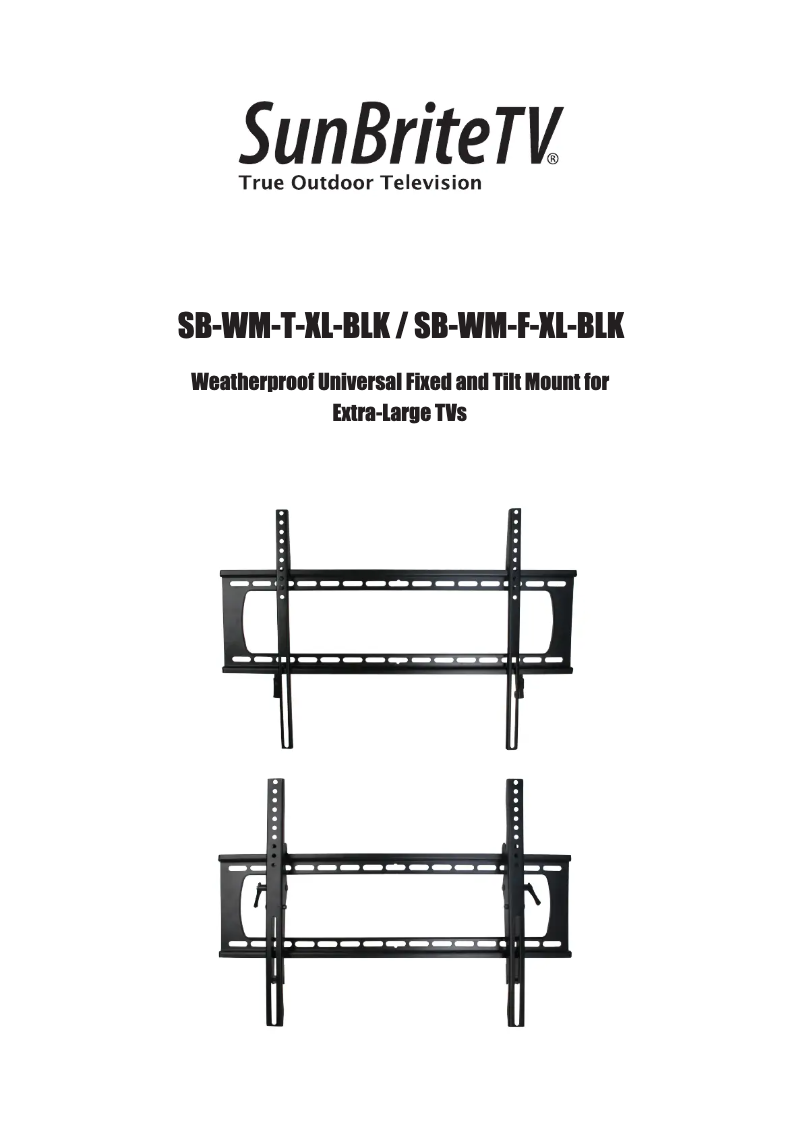 Page 1 de la notice Manuel utilisateur SunBriteTV SB-WM-F-XL-BLK
