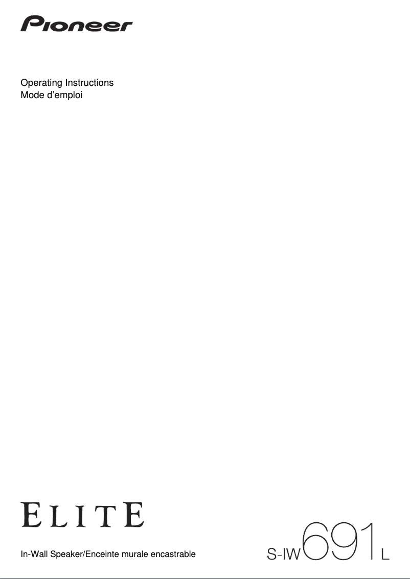 Page n°1 - Manuel utilisateur Pioneer Elite S-IW691L