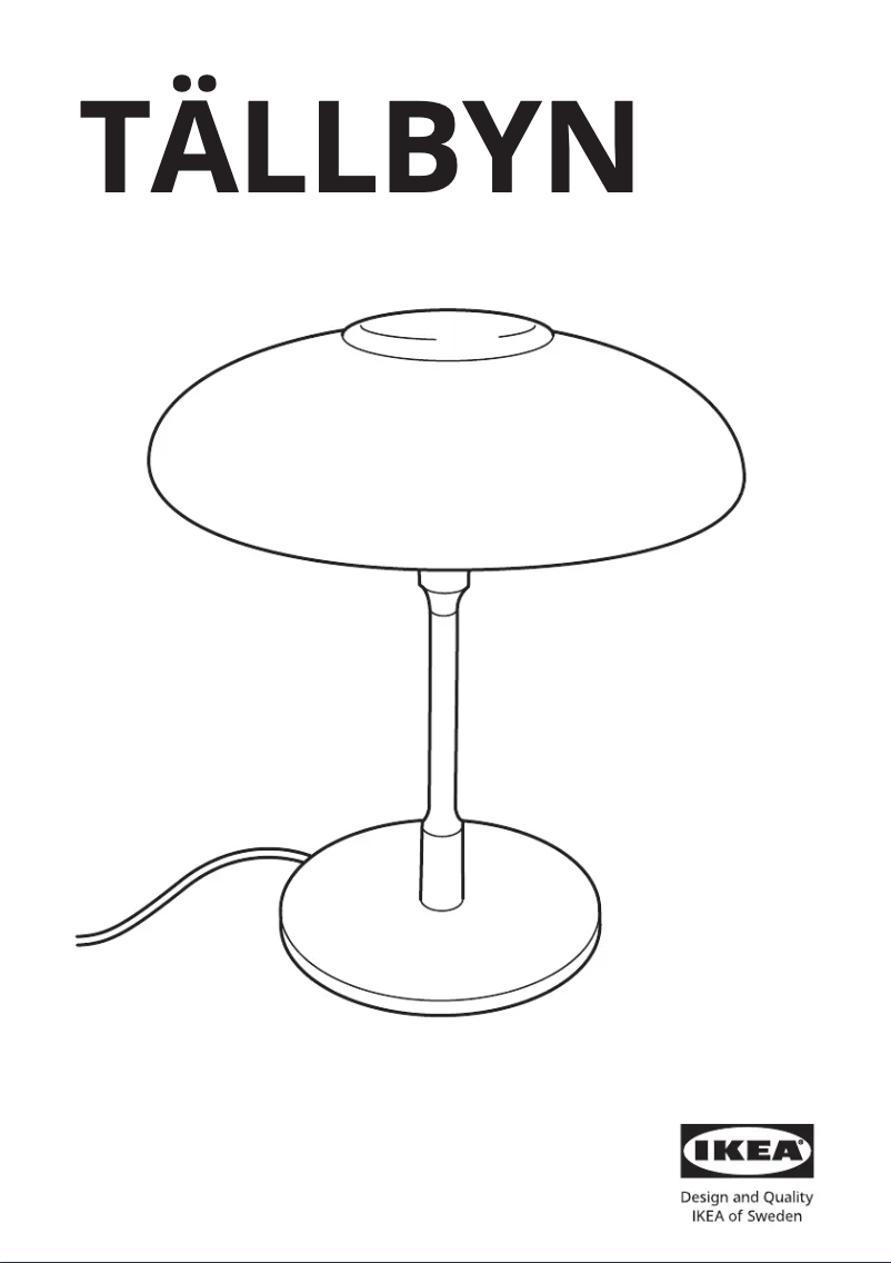 Image de la première page du manuel de l'appareil TÄLLBYN 305.242.38