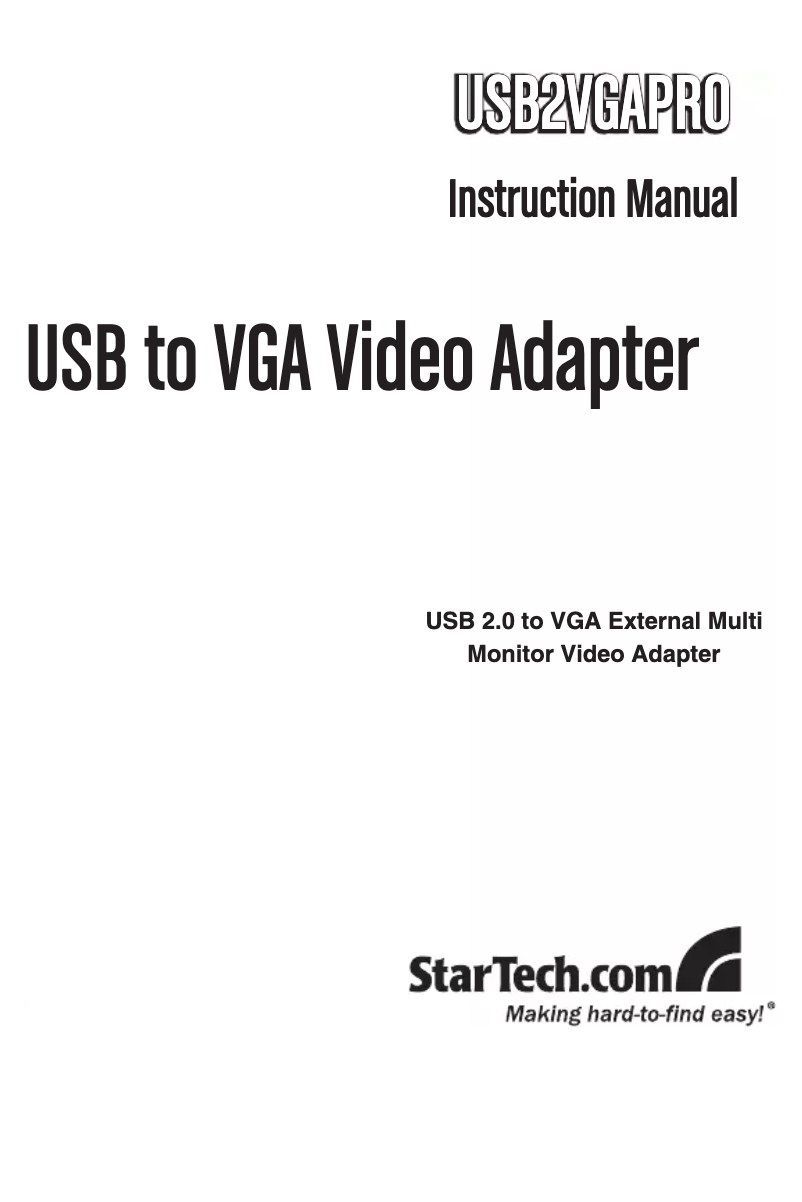 Image de la première page du manuel de l'appareil USB2VGAPRO