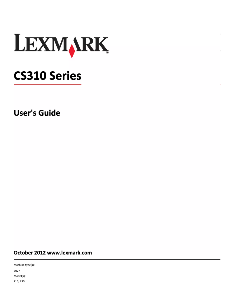 Page 1 de la notice Manuel utilisateur Lexmark CS310dn