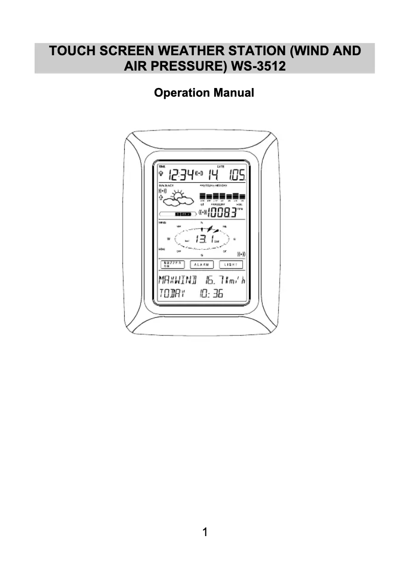 Image de la première page du manuel de l'appareil WS-3512U-AL