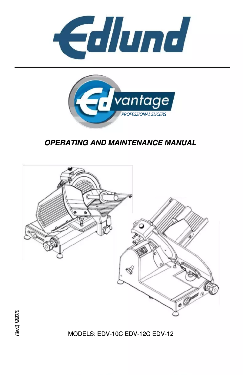 Página 1 del manual Manual de usuario Edlund EDV-10C