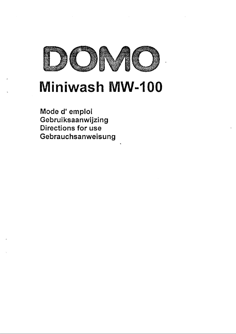 Page n°1 - Manuel utilisateur Domo MW 100