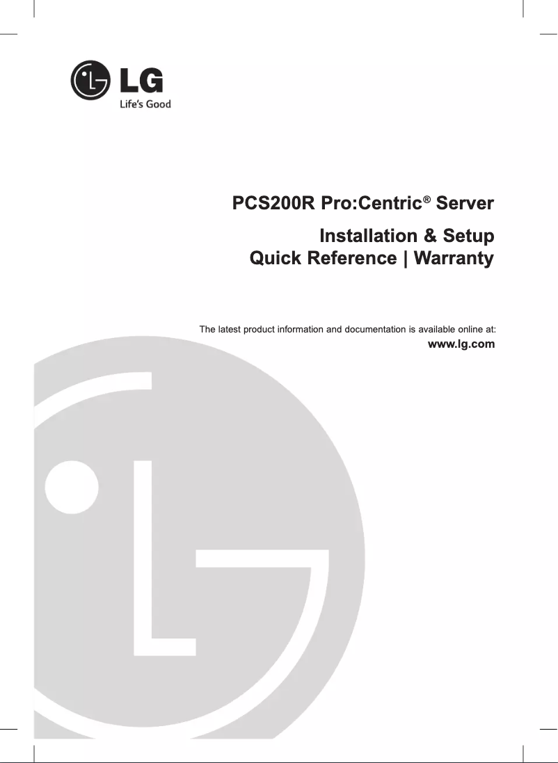 Page n°1 - Manuel utilisateur LG PCS200R