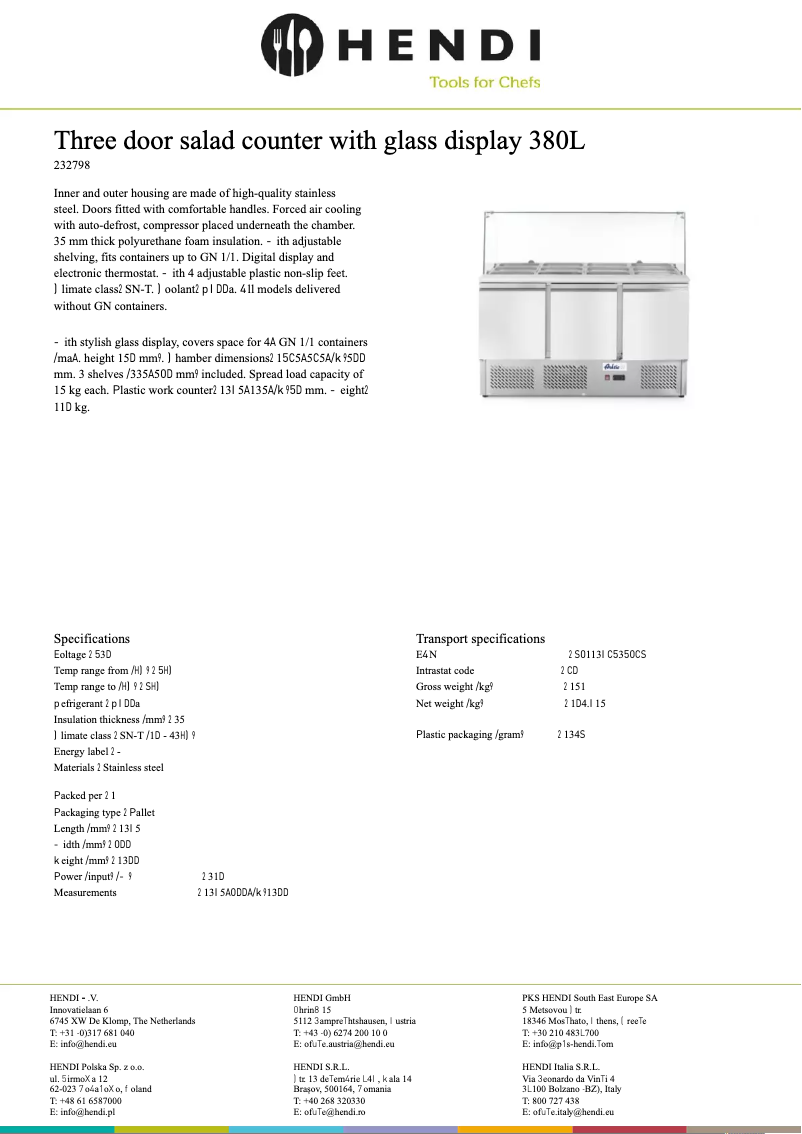Page 1 de la notice Fiche technique Arktic 232798