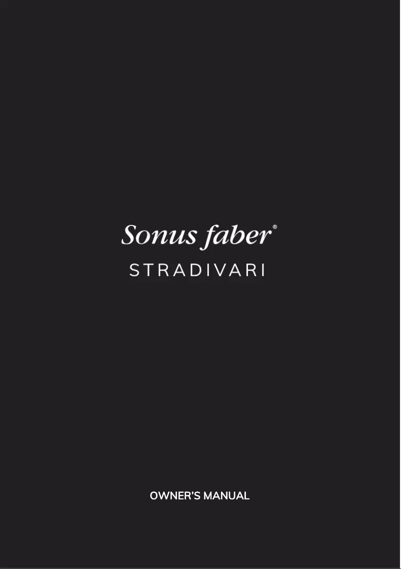 Page n°1 - Manuel utilisateur Sonus Faber Stradivari G2