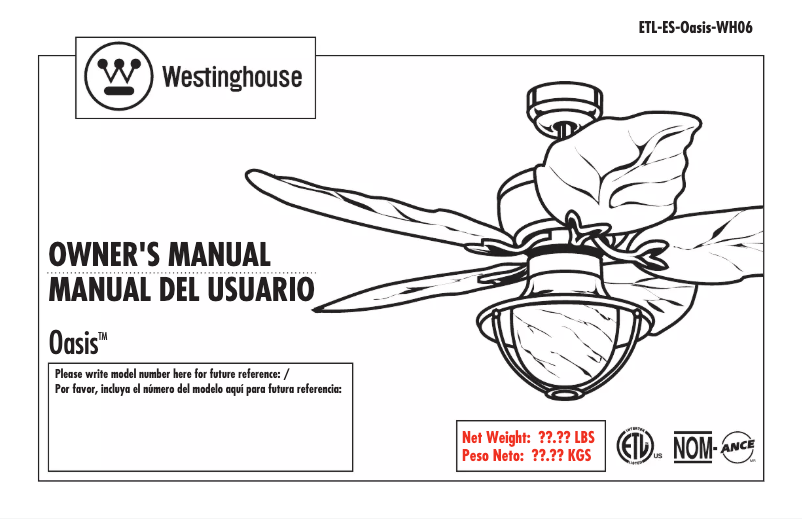 Page n°1 - Manuel utilisateur Westinghouse Oasis