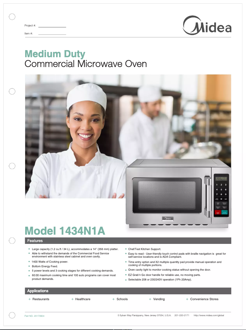 Page 1 de la notice Manuel utilisateur Midea 1434N1A