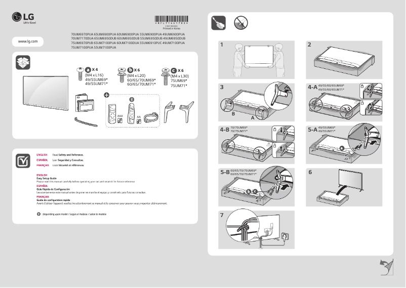 Image de la première page du manuel de l'appareil 65UM6950DUB