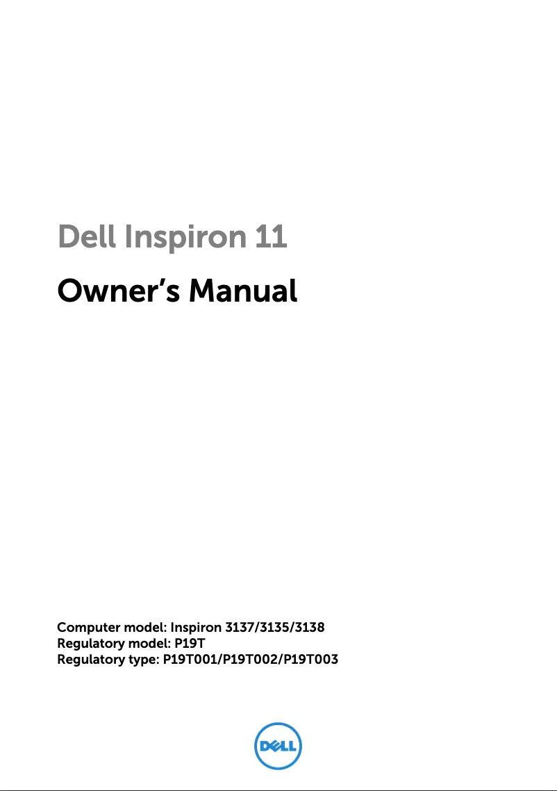 Image de la première page du manuel de l'appareil Inspiron I3135-3750SLV