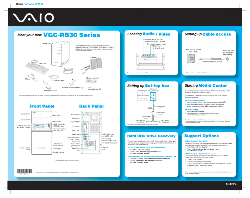 Imagen de la primera página del manual del dispositivo Vaio VGC-RB39C