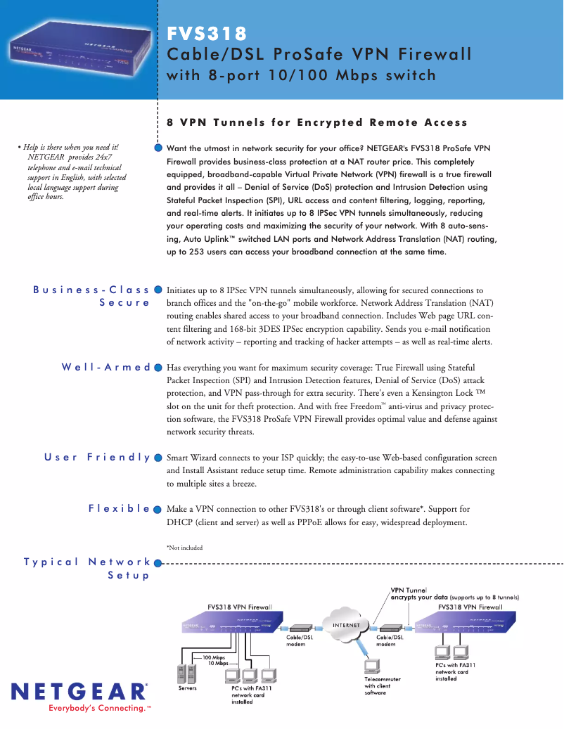 Page n°1 - Fiche technique Netgear FVL328