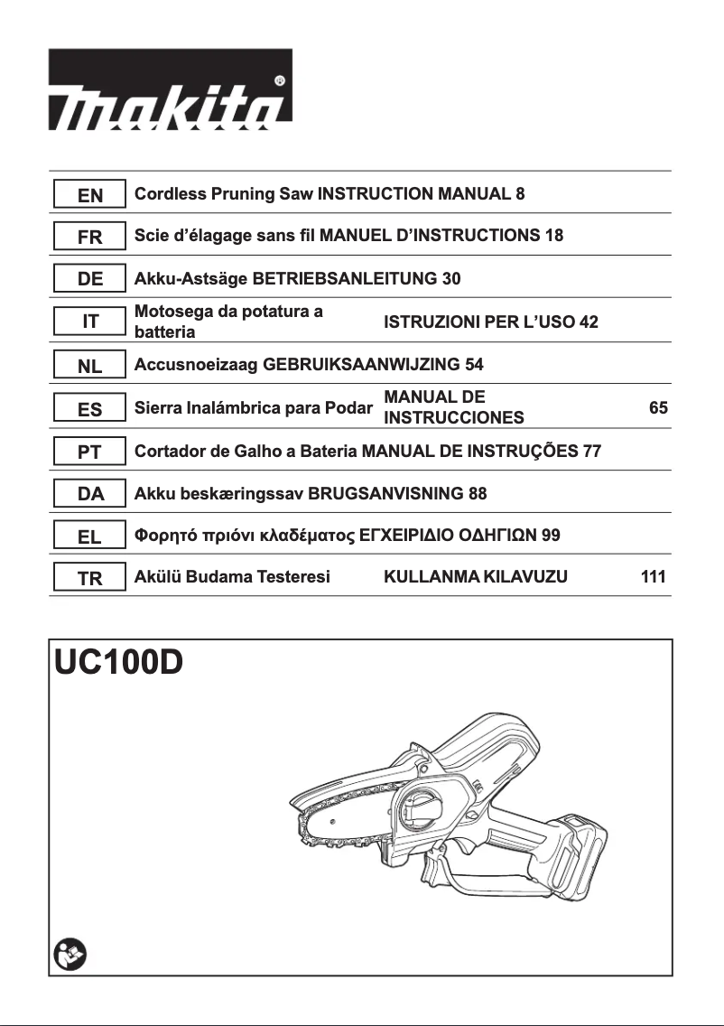 Page 1 de la notice Manuel utilisateur Makita UC100D
