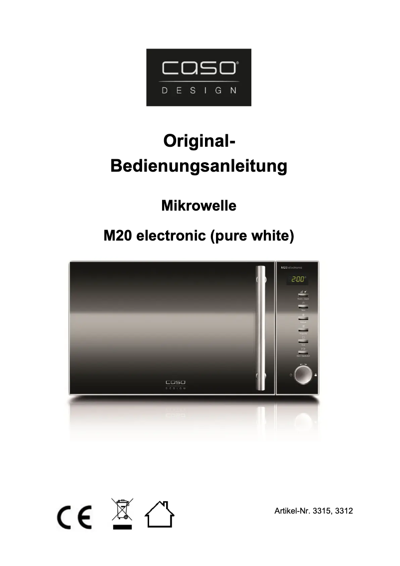 Page 1 of the manual User Manual Caso M20 Electronic