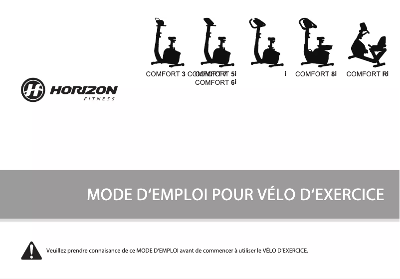 Página 1 del manual Manual de usuario Horizon Fitness Comfort 8i