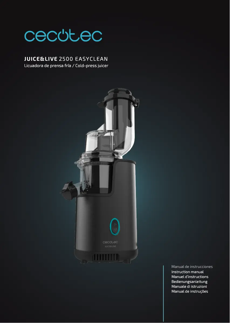 Page n°1 - Manuel utilisateur Cecotec Juice&Live 2500 EasyClean