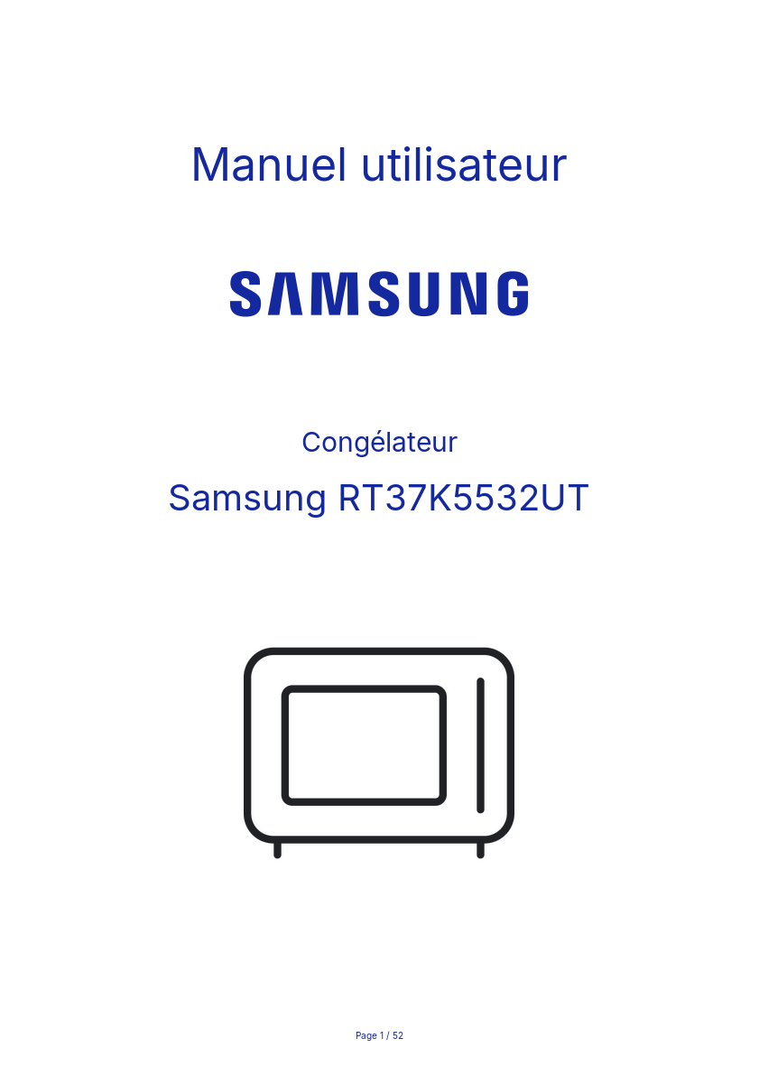 Page n°1 - Manuel utilisateur Samsung RT37K5532UT
