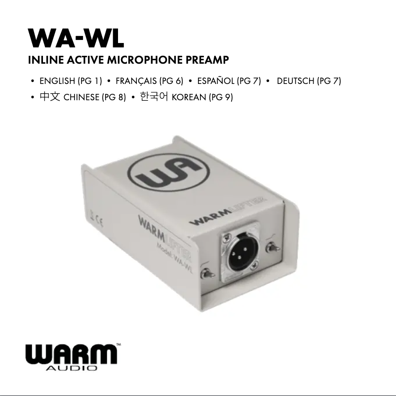 Página 1 del manual Manual de usuario Warm Audio WA-WL