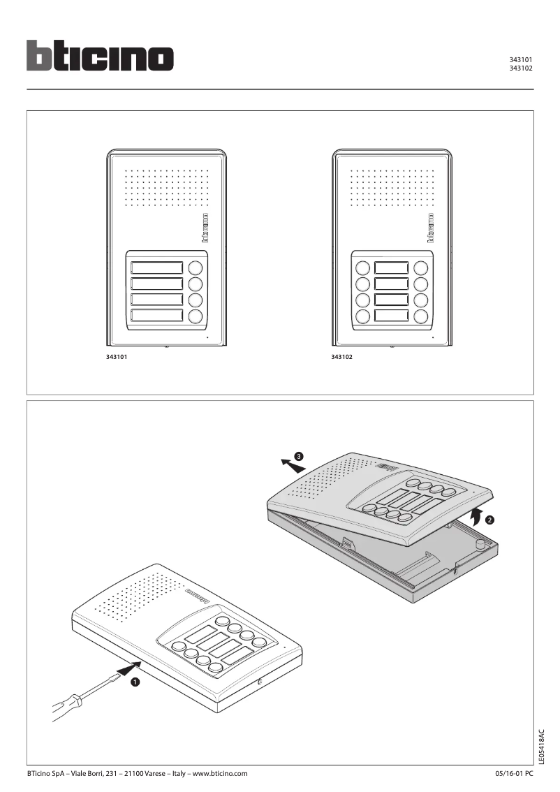 Page 1 de la notice Manuel utilisateur BTicino 343101