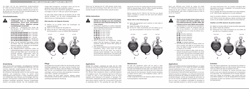 Image de la première page du manuel de l'appareil DT 1350
