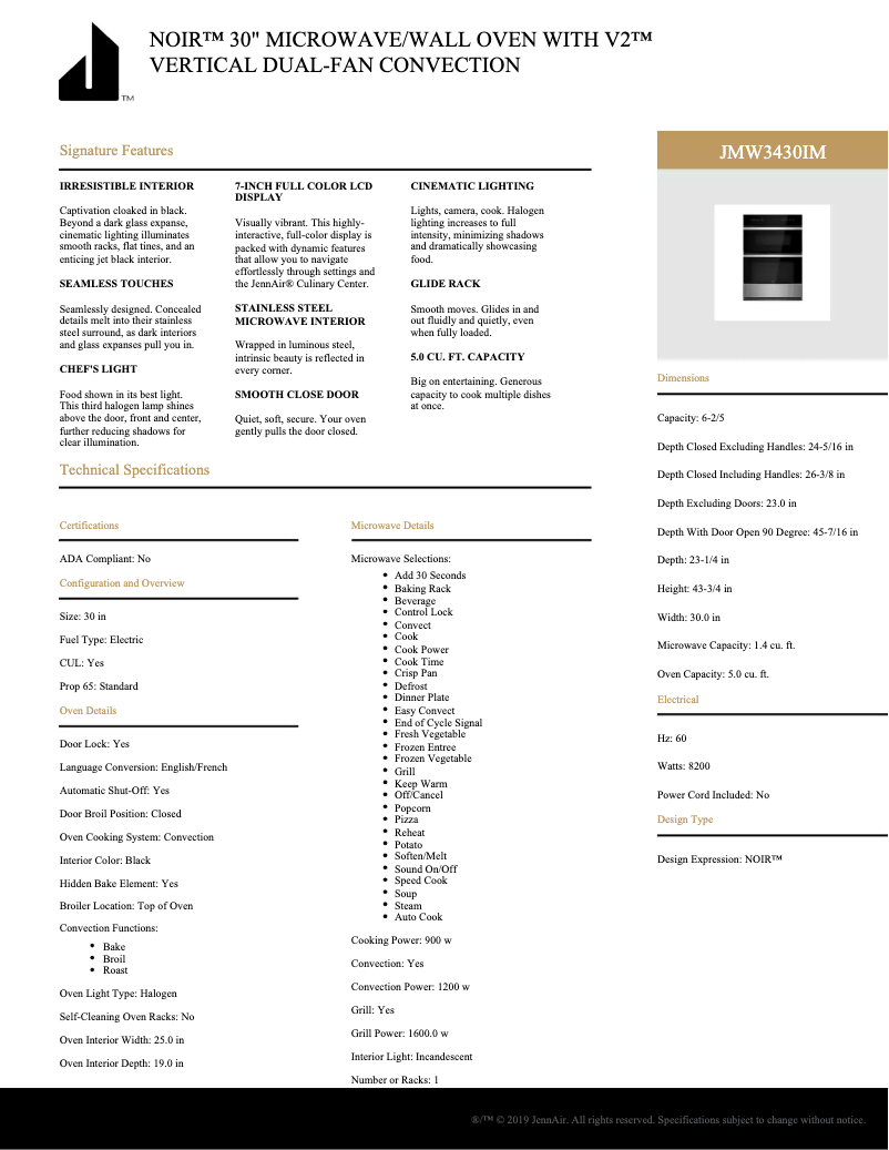 Image de la première page du manuel de l'appareil JMW3430IM