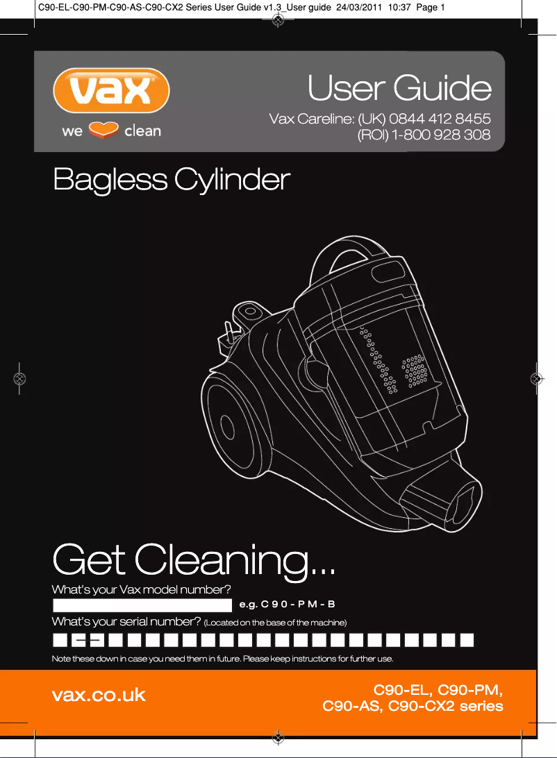 Página 1 del manual Manual de usuario Vax C90-PM