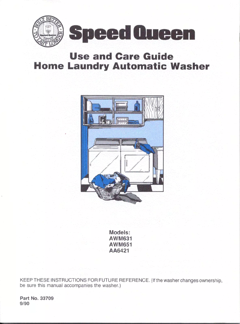 Página 1 del manual Manual de usuario Speed Queen AWM651W
