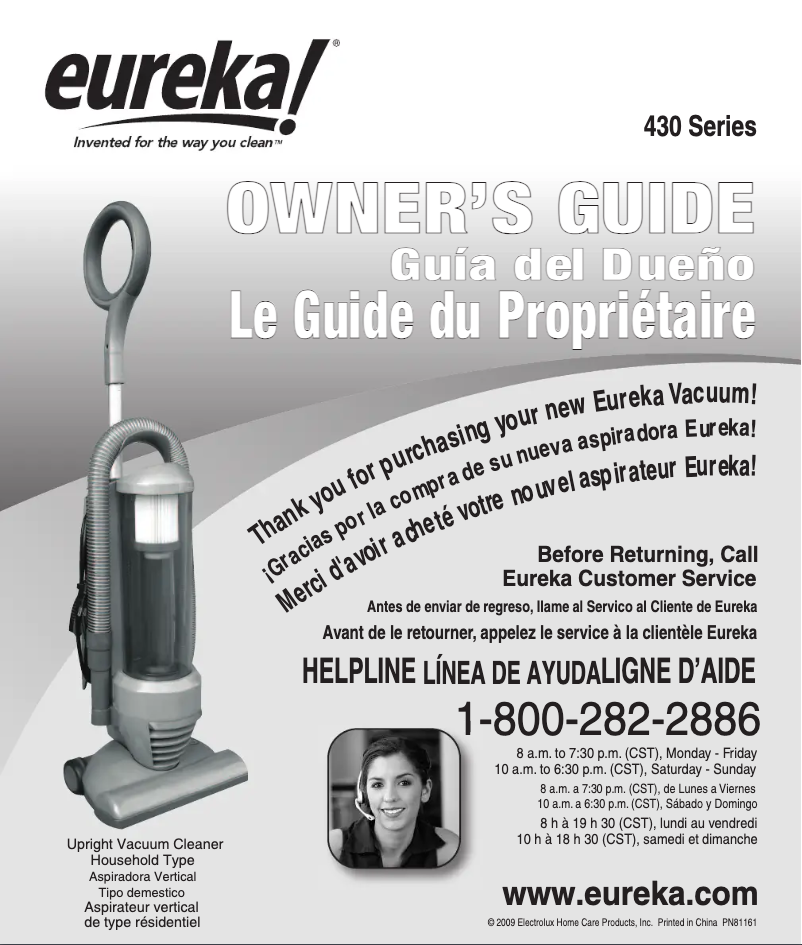 Page 1 de la notice Manuel utilisateur Electrolux Optima 431DX