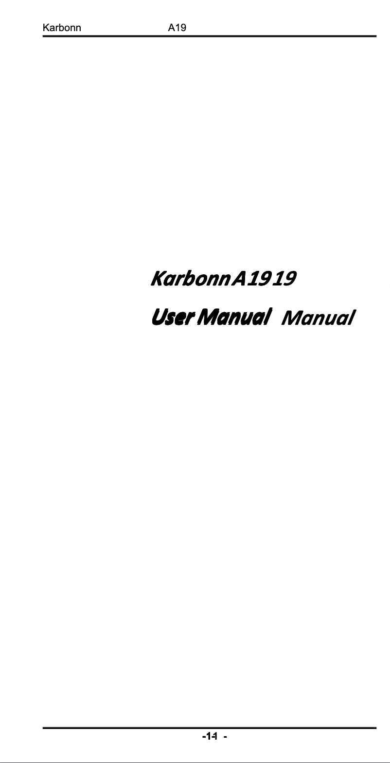 Image de la première page du manuel de l'appareil A19