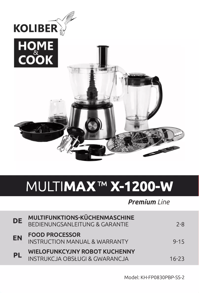 Page 1 de la notice Manuel utilisateur Koliber MULTIMAX X-1200-W