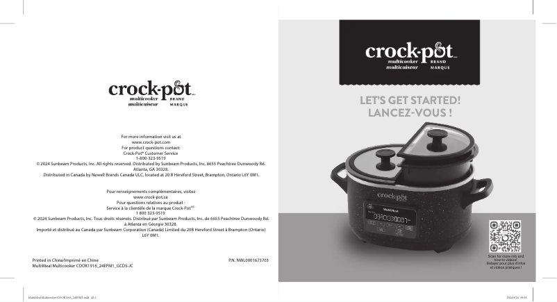 Page 1 de la notice Manuel utilisateur Crock-Pot Speckled Black