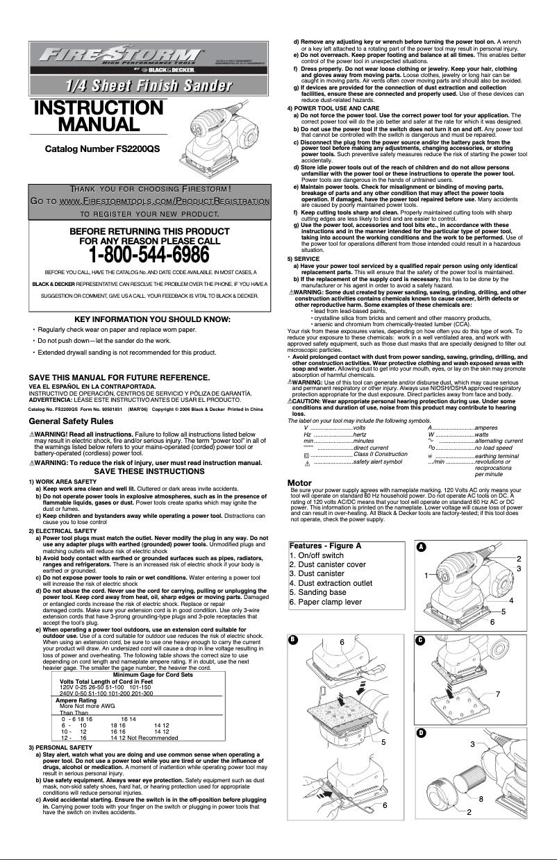 Page n°1 - Manuel utilisateur Black & Decker FS2200QS