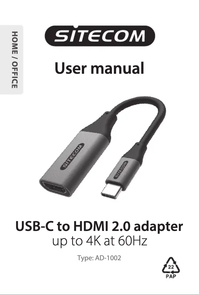 Image de la première page du manuel de l'appareil AD-1002