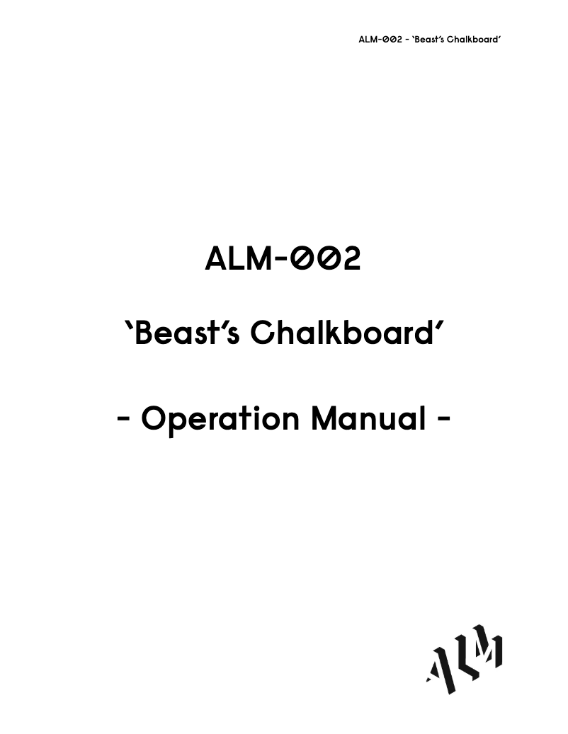 Página 1 del manual Manual de usuario ALM Beast's Chalkboard ALM-002