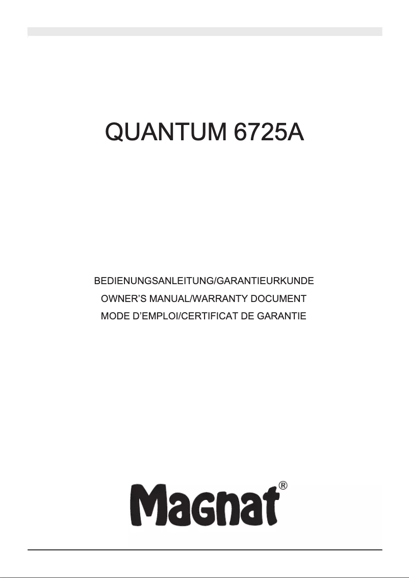 Page 1 de la notice Manuel utilisateur Magnat Quantum 6725 A