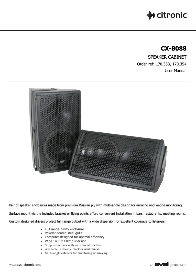 Page 1 de la notice Manuel utilisateur Citronic CX-8088