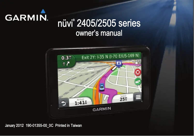 Page 1 de la notice Manuel utilisateur Garmin nüvi 2505