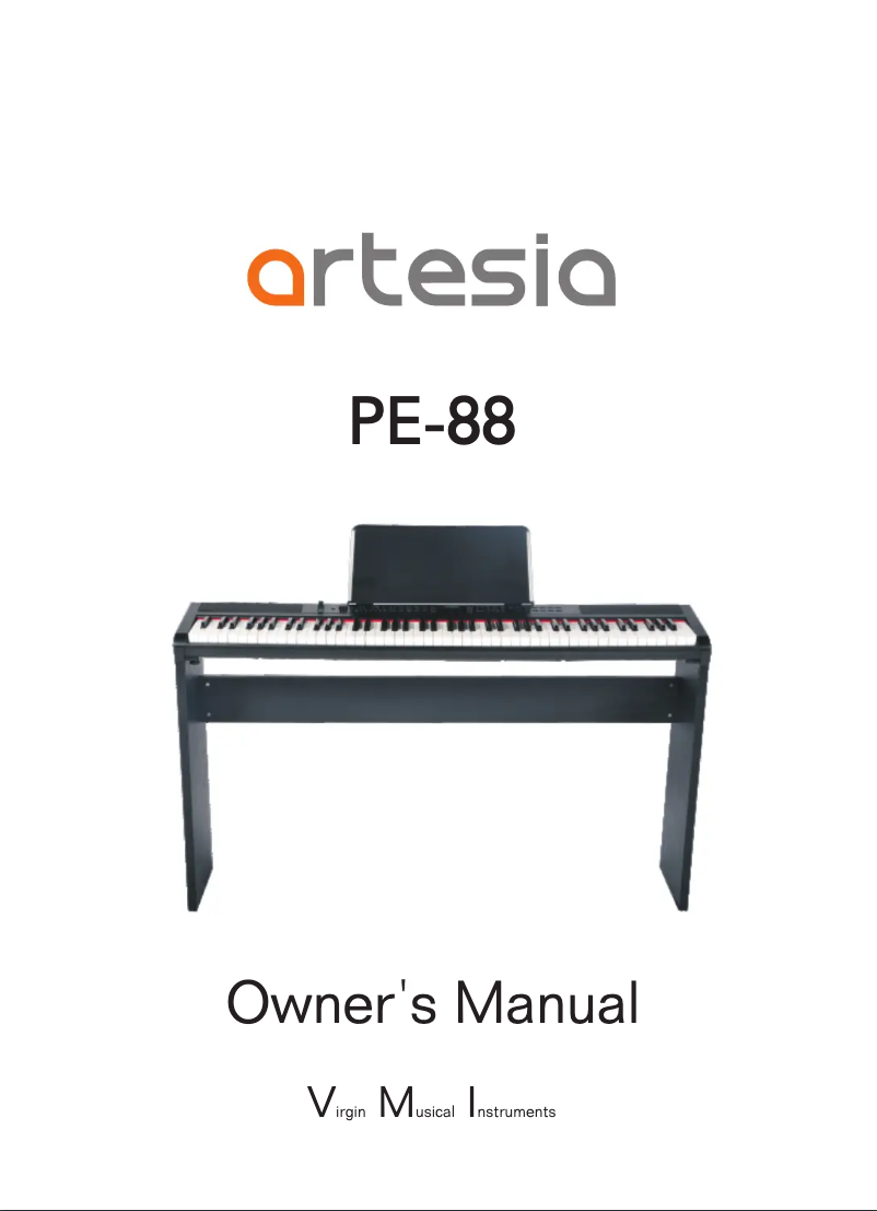 Page n°1 - Manuel utilisateur Artesia PE-88